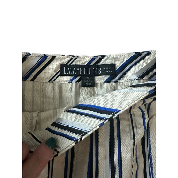 LAFAYETTE 148 Striped Nautical Button Pencil Skirt Size 2 - Picture 6 of 6